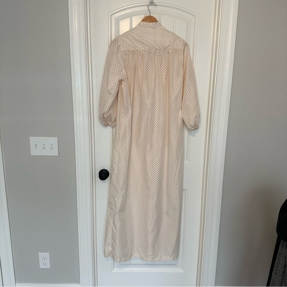 Vintage Long Nightgown Hearts Lolita Modest Tie Front Coquette Size Medium - Picture 5 of 9